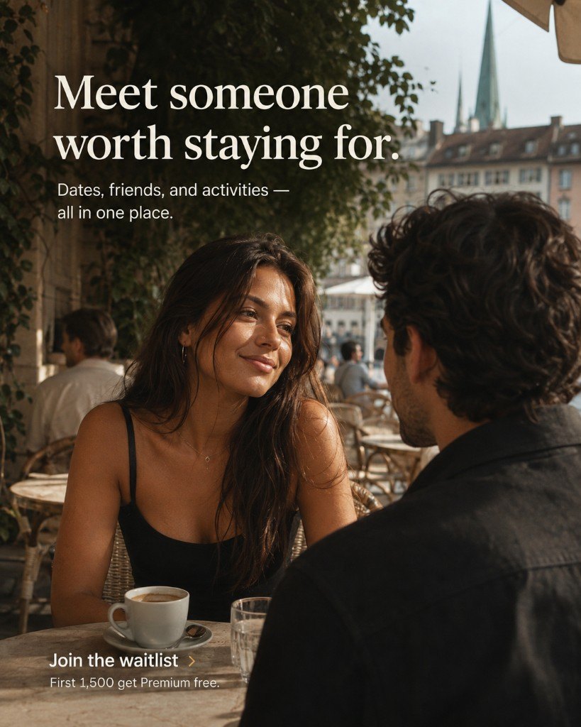 Meet someone worth staying for. Dates, friends and activities all in one place